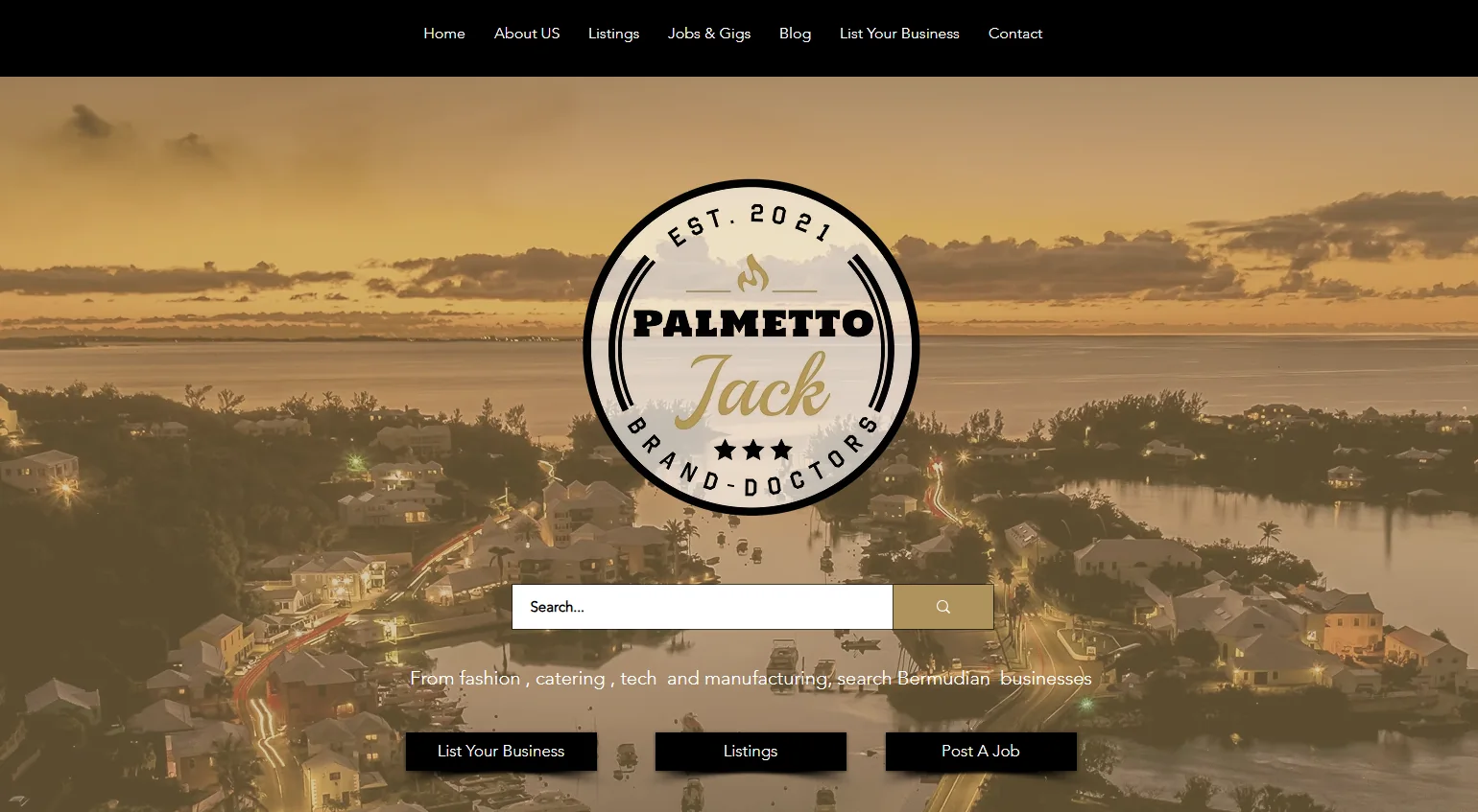 Palmetto Jack Bermuda business marketplace homepage